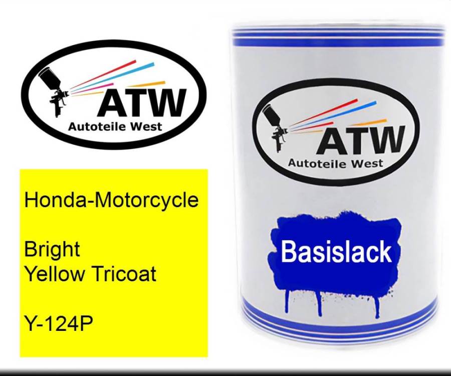 Honda-Motorcycle, Bright Yellow Tricoat, Y-124P: 500ml Lackdose, von ATW Autoteile West.